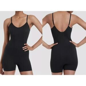 Colsie Seamless Romper Size L Black Sleeveless Adjustable Straps Nylon Blend